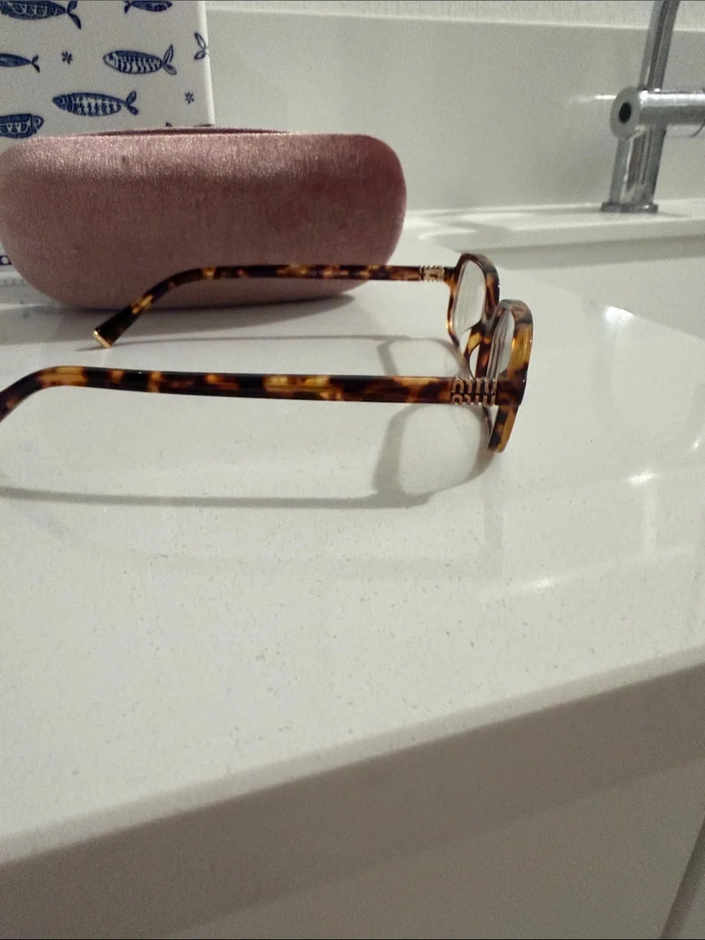 Miu Miu Rose Pink Velvet Eyewear Case